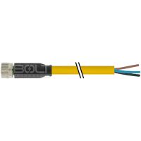 Female M8 Straight 3pole Yellow PVC 3m