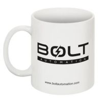 Bolt Automation Coffee Mug White with Black Logo